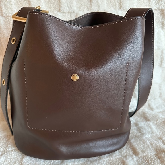 Pre-owned! Coach CCC23 Bleecker 28 Bucket Bag In Maple Leather Women's Bag - Picture 4 of 10